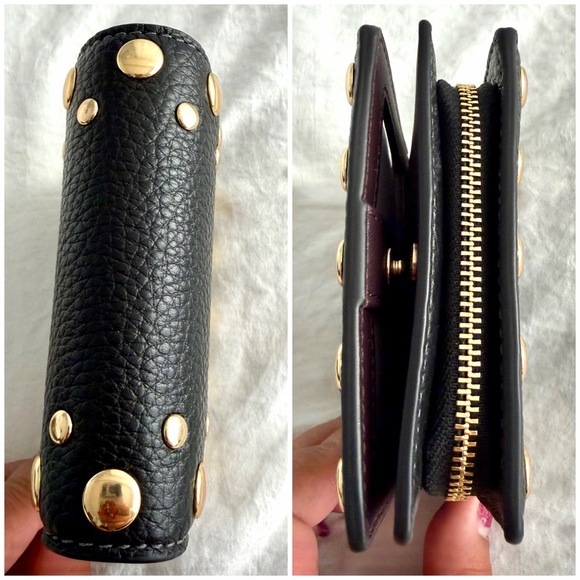 👑✅PRICE FIRM✅COACH Black Pebbled Leather & Gold Studded Bag Wallet Set. NWOT - Picture 14 of 17